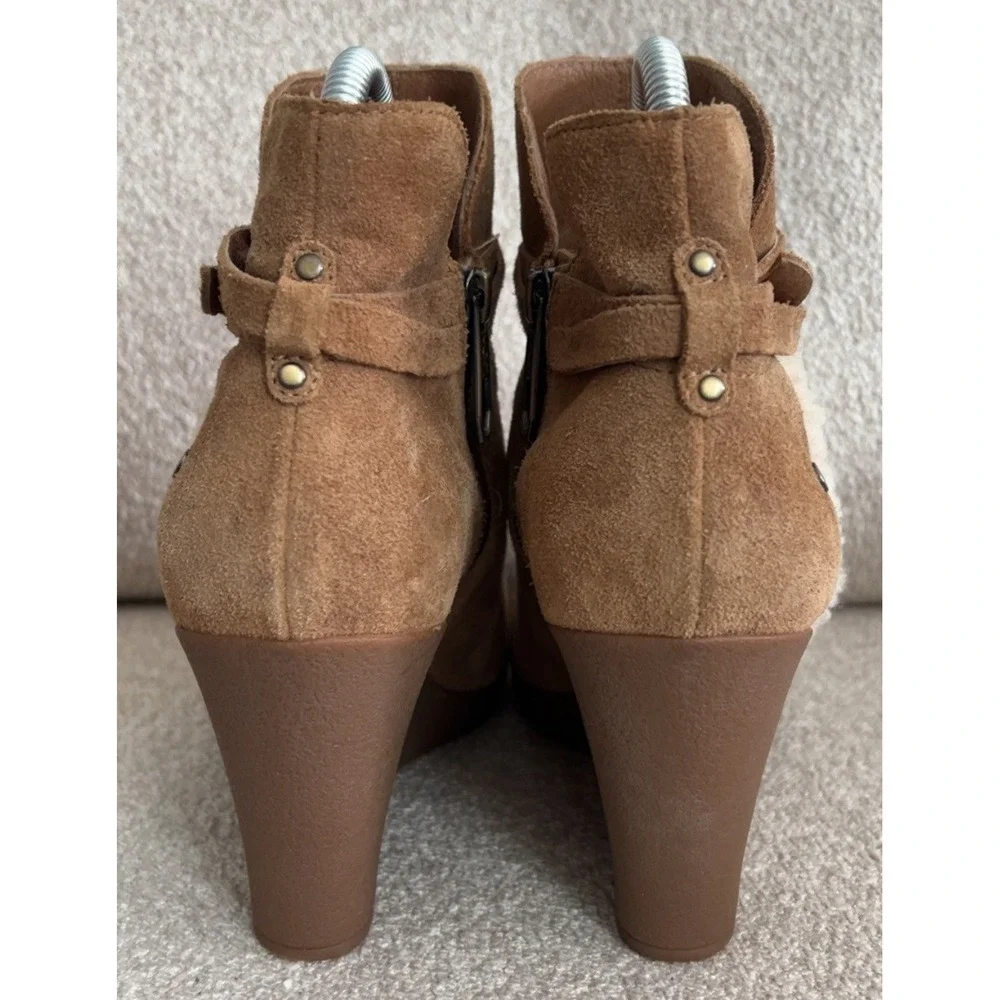 UGG Wedge Suede Shearling Side Zip Boots | SZ: 8.5